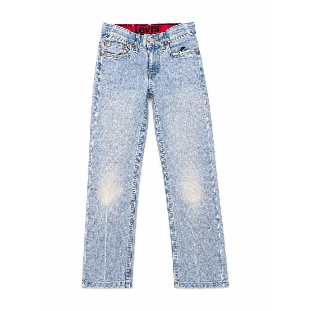 Levi's 511 Slim Fit Jeans Boys Size 8 Regular Light Wash Stretch Denim
